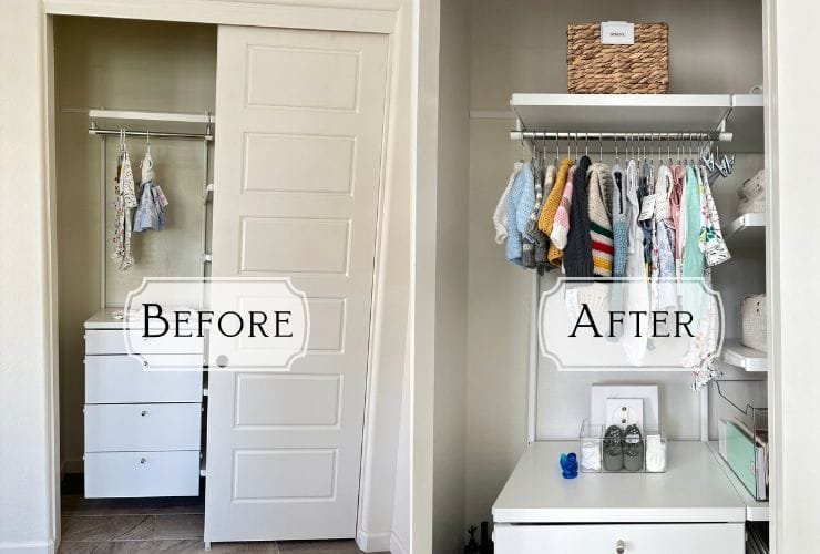 Professional organizer transforms a baby's closet with impressive before and after pictures.