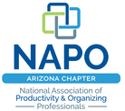 Napo Arizona Chapter Logo featuring a professional organizer.